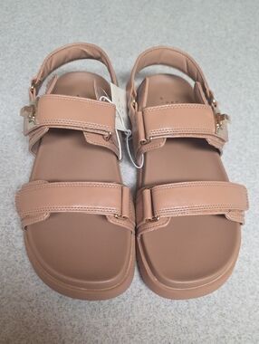 a new day Tan Strappy Flat Sandals